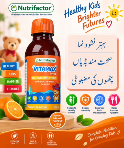Nutrifactor Vitamax Syrup 120ml – Kids Multivitamin with Iron, B6 & B12