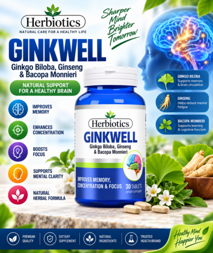 Herbiotics Ginkwell – Memory, Focus & Brain Health Support