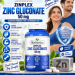 Herbiotics Zinplex Zinc Gluconate 50mg | Immune & Skin Support – 30 Tablets