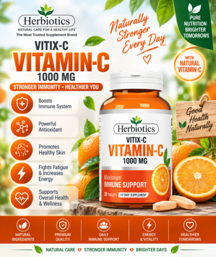 Herbiotics Vitix-C Vitamin C 1000mg | Immune & Antioxidant Support – 30 Tablets