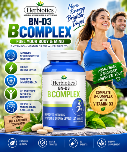 Herbiotics BN-D3 B Complex + Vitamin D3 | Energy & Nervous System Support