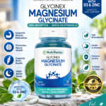 Nutrifactor Glycinex Magnesium Glycinate with Vitamin D3 & Zinc – 30 Capsules