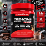 Nutrifactor Creatine Monohydrate Powder – Milk Chocolate, 3.4g Creatine, 50 Servings