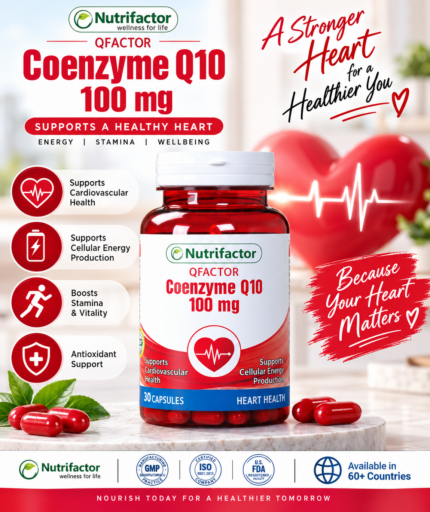 Nutrifactor QFactor Coenzyme Q10 100mg – Heart & Energy Support, 30 Capsules