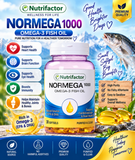 Nutrifactor Normega 1000 Omega-3 Fish Oil – EPA & DHA, 30 Softgels