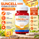 Nutrifactor Suncell 5000 Vitamin D3 – High Potency 5000 IU, 50 Softgels