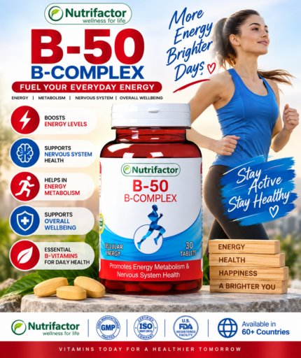Nutrifactor B-50 B-Complex – Energy Metabolism & Nervous System Support, 30 Tablets