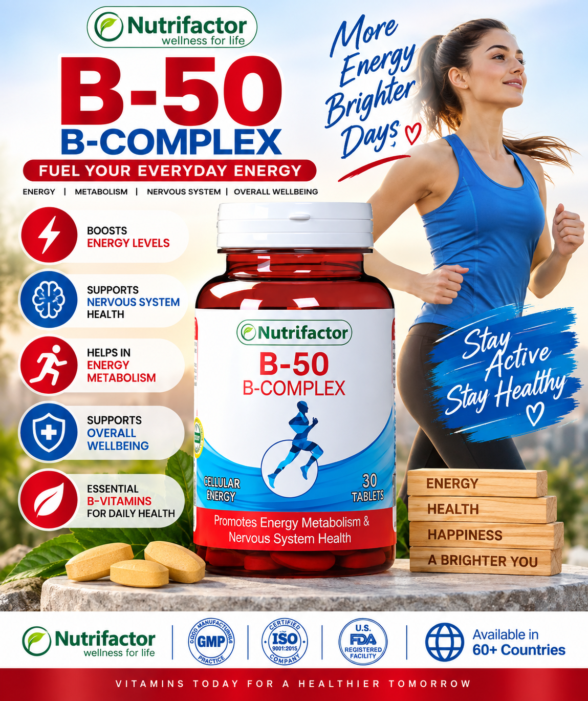 Nutrifactor B-50 B-Complex – Energy Metabolism & Nervous System Support, 30 Tablets Nutrifactor B-50 B-Complex – Energy Metabolism & Nervous System Support, 30 Tablets