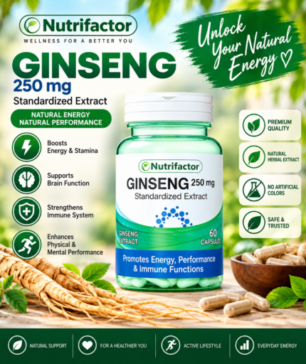 Nutrifactor Ginseng 250mg – Energy, Stamina & Performance Support, 60 Capsules