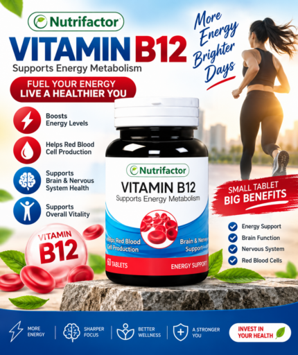 Nutrifactor Vitamin B12 – Energy, Brain & Nervous System Support, 60 Tablets