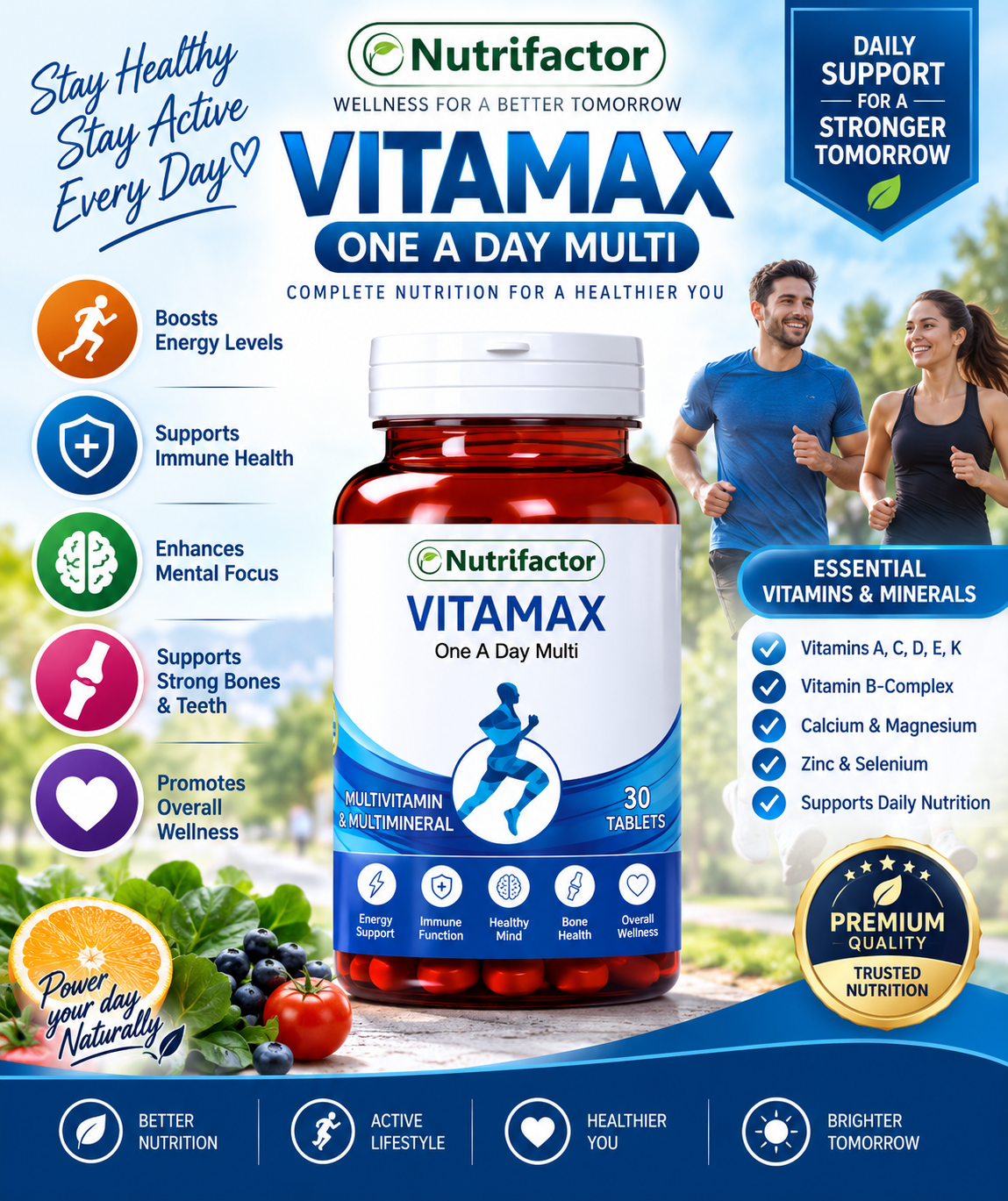 Nutrifactor Vitamax One A Day Multi – Daily Multivitamin & Mineral, 30 Tablets Nutrifactor Vitamax One A Day Multi – Daily Multivitamin & Mineral, 30 Tablets