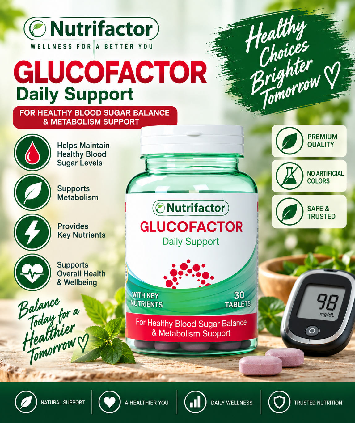 Nutrifactor Glucofactor – Daily Blood Sugar & Metabolism Support, 30 Tablets Nutrifactor Glucofactor – Daily Blood Sugar & Metabolism Support, 30 Tablets