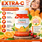 Nutrifactor Extra-C – Vitamin C with Rose Hip Extract, Immune & Antioxidant Support, 30 Tablets