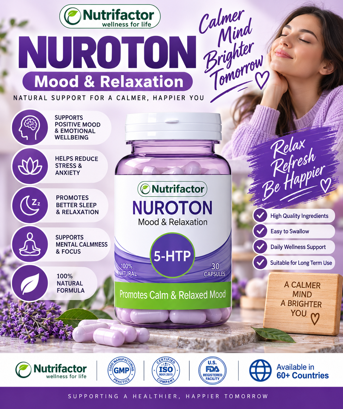 Nutrifactor Neuroton 5-HTP – Mood, Relaxation & Calm Support, 30 Capsules Nutrifactor Neuroton 5-HTP – Mood, Relaxation & Calm Support, 30 Capsules
