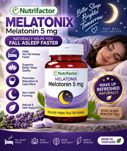 Nutrifactor Melatonix 5mg – Natural Sleep & Nighttime Relaxation Support, 30 Tablets