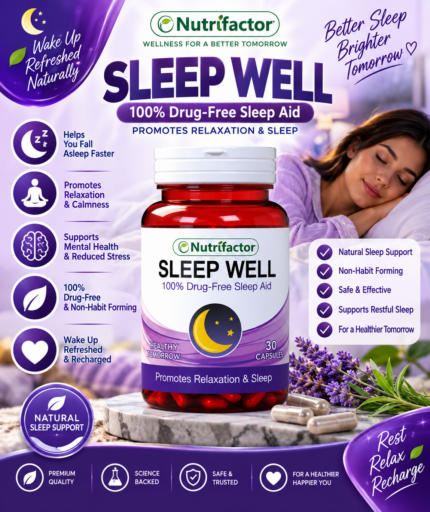 Nutrifactor Sleep Well – Natural Drug-Free Sleep & Relaxation Support, 30 Capsules