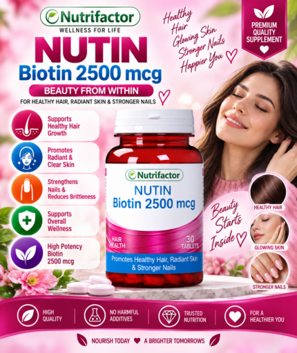 Nutrifactor Nutin Biotin 2500 mcg – Hair, Skin & Nail Support, 30 Tablets