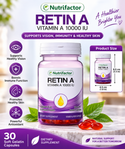 Nutrifactor Retin A Vitamin A 10,000 IU – Vision, Skin & Immune Support, 30 Capsules