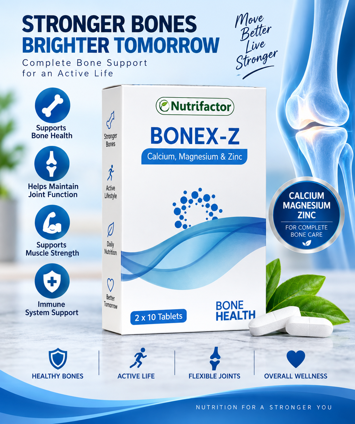 Nutrifactor Bonex-Z Calcium, Magnesium & Zinc – Bone Support Tablets Nutrifactor Bonex-Z Calcium, Magnesium & Zinc – Bone Support Tablets