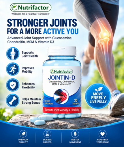 Nutrifactor Jointin-D Joint Support – Glucosamine, Chondroitin, MSM & D3, 30 Tablets