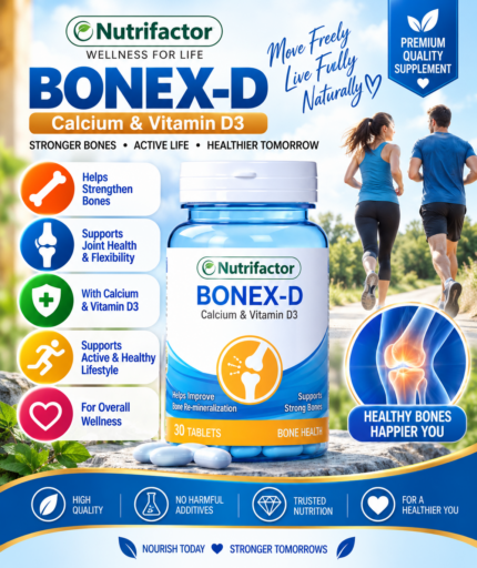 Nutrifactor Bonex-D Calcium & Vitamin D3 – 30 Bone Health Tablets