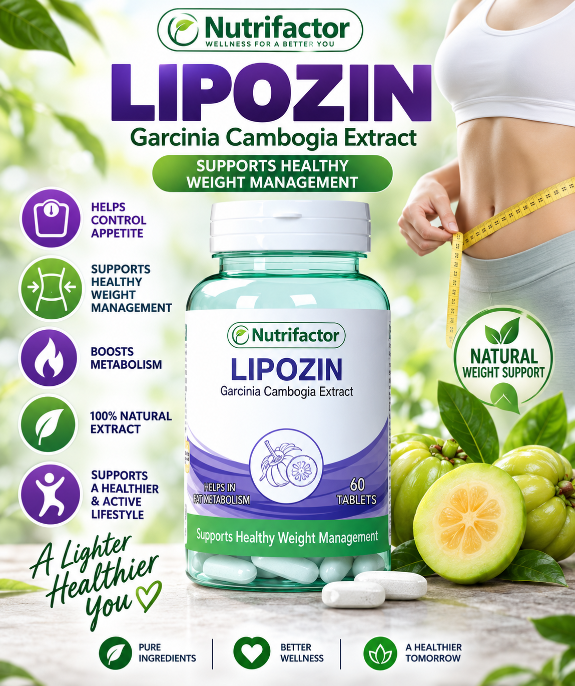 Nutrifactor Lipozin Garcinia Cambogia Extract – 60 Tablets Weight Management Support Nutrifactor Lipozin Garcinia Cambogia Extract – 60 Tablets Weight Management Support