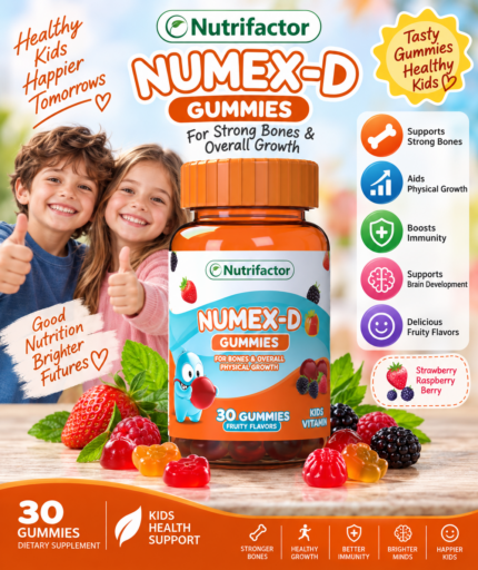 Nutrifactor Numex-D Gummies – Kids Vitamin D for Strong Bones & Healthy Growth, 30 Gummies