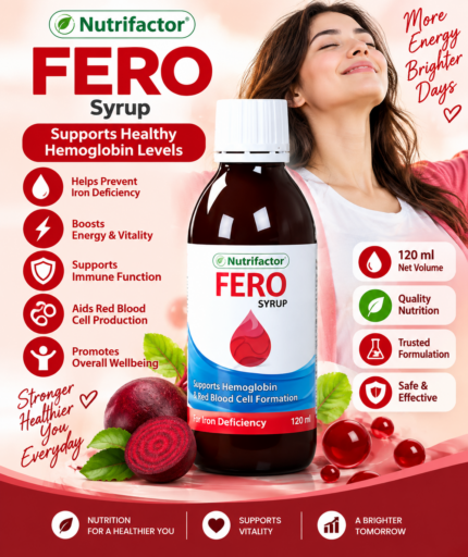 Nutrifactor Fero Syrup 120ml – Iron Support for Hemoglobin, Energy & Red Blood Cells
