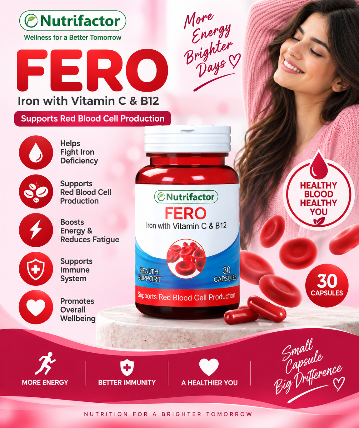 Nutrifactor Fero Iron + Vitamin C & B12 – 30 Capsules | Blood & Energy Support Nutrifactor Fero Iron + Vitamin C & B12 – 30 Capsules | Blood & Energy Support