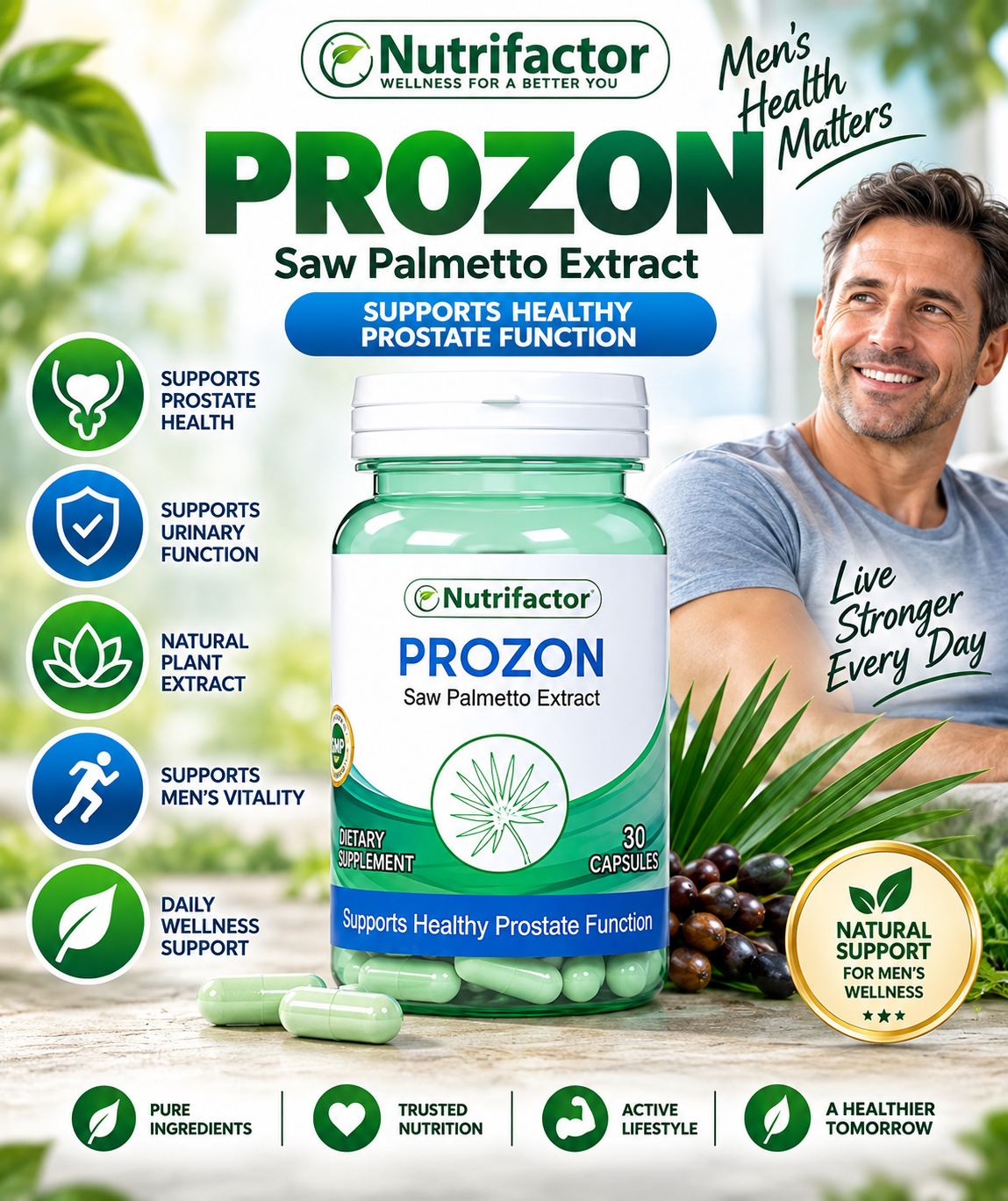 Nutrifactor Prozon Saw Palmetto – Prostate Support | 30 Capsules Nutrifactor Prozon Saw Palmetto – Prostate Support | 30 Capsules