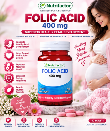 Nutrifactor Folic Acid 400 mcg – 60 Tablets | Pregnancy Support
