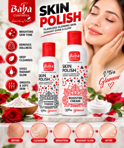 Baba Cosmetics Ultra Glamour Skin Polish Kit – Whitening Powder & Booster Cream